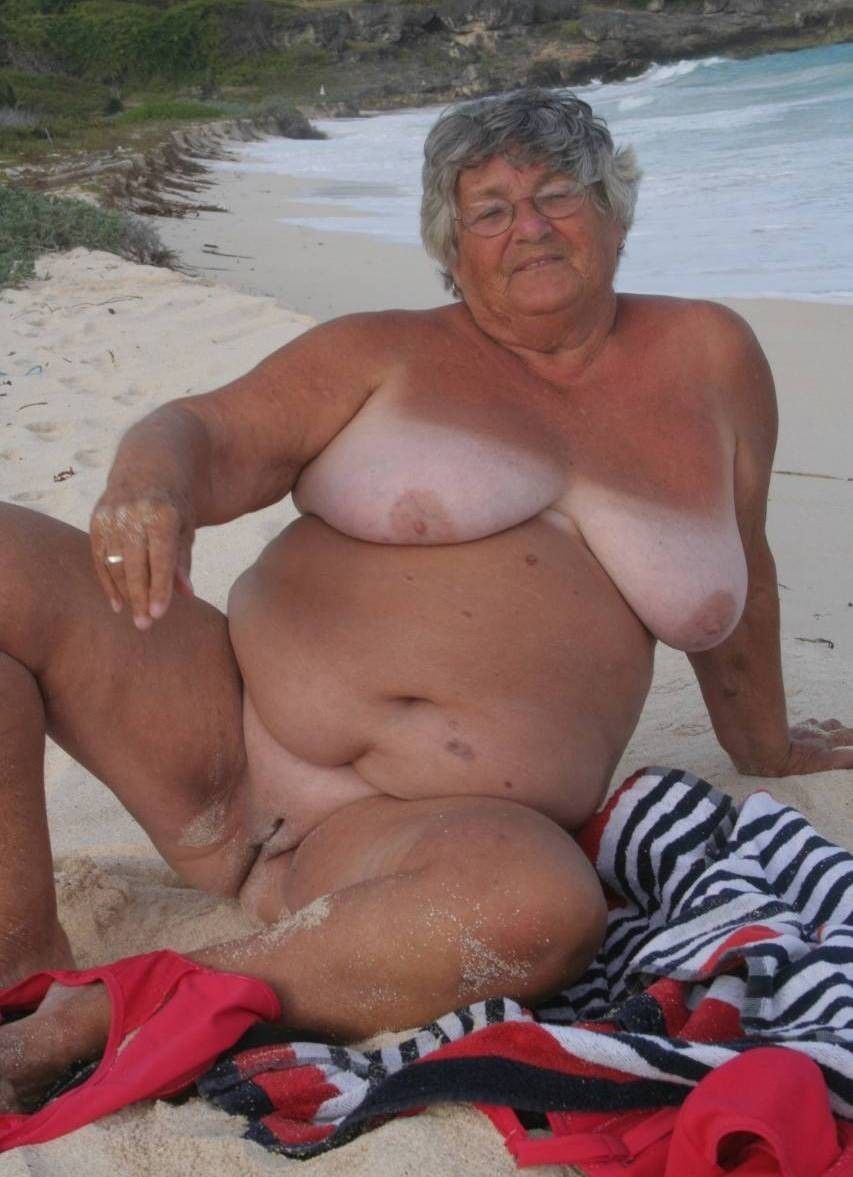 Grandma Libby on the beach