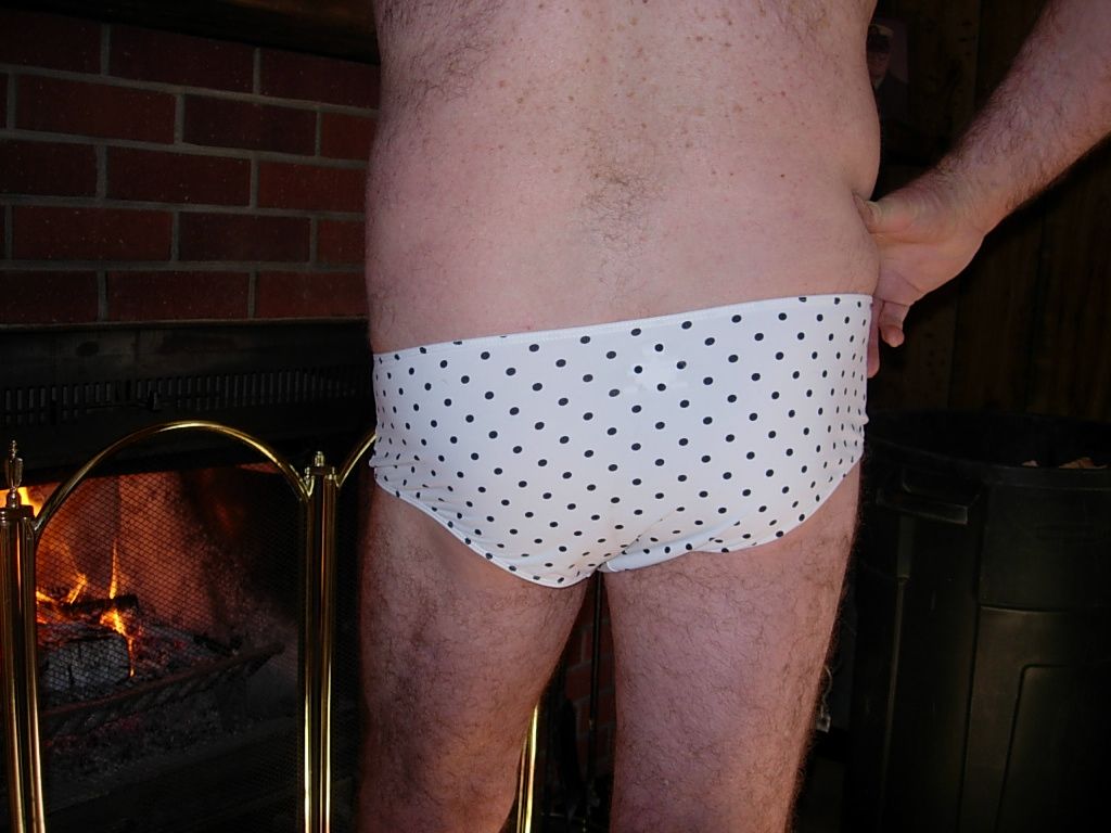 rear male poka dot panties