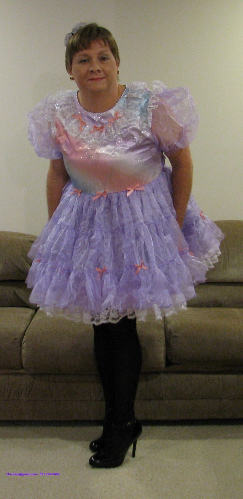 Chrisissy in Lilac Sissy Dress IMG_3845