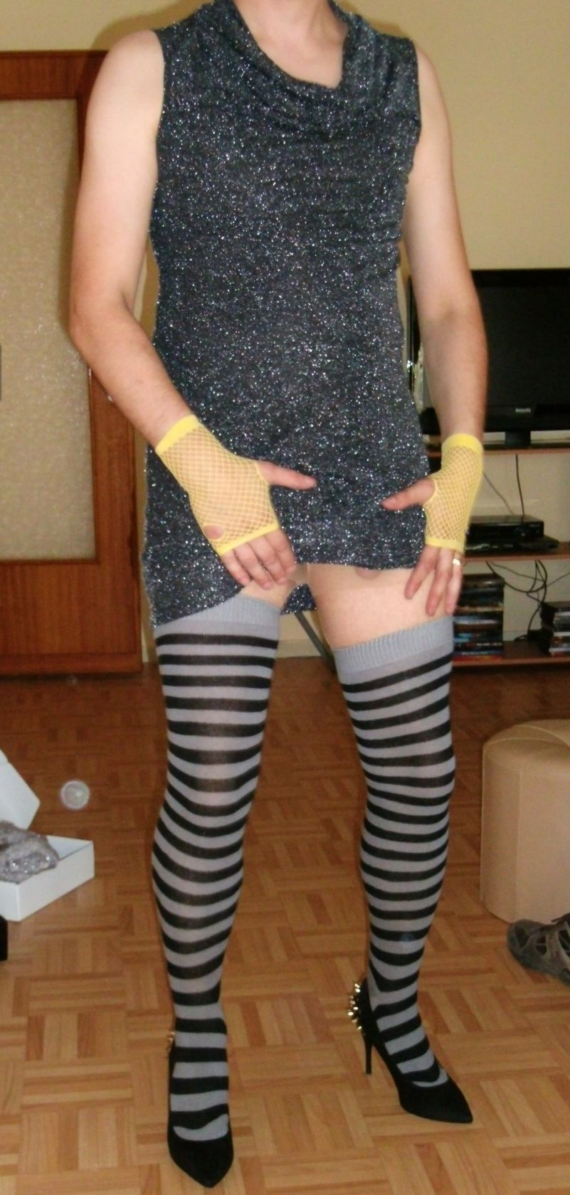 Striped Stockings and Dress 1