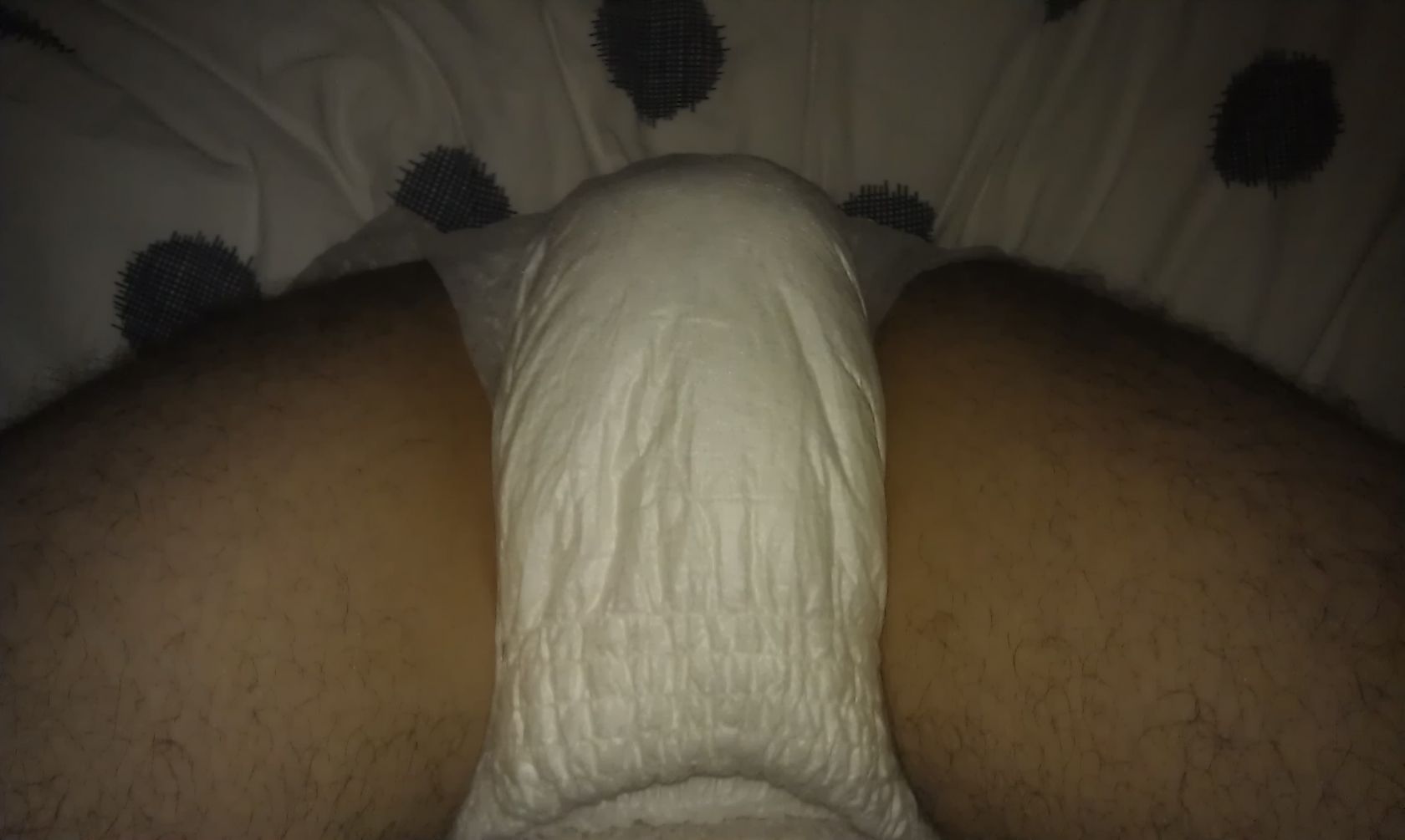 Diaper with cucumber in the ass