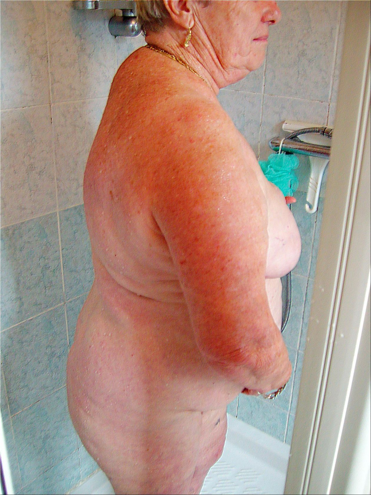 Granny in shower