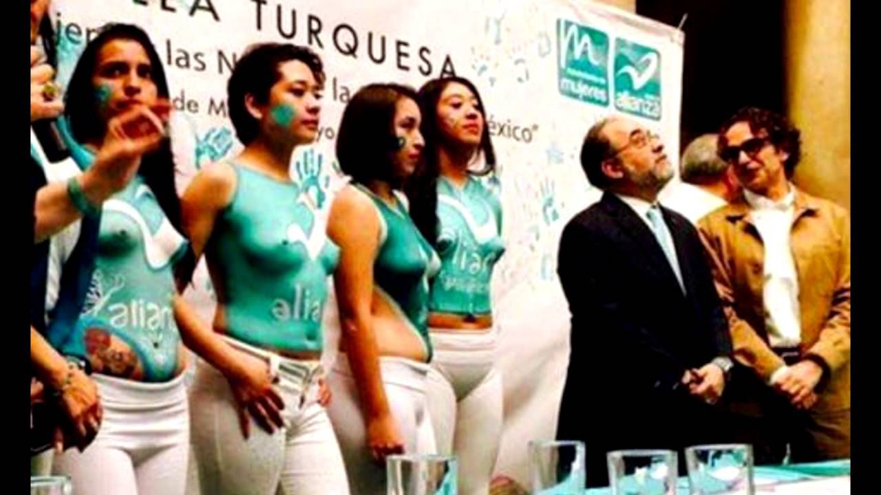 sluts with bodypaint in a political event 4