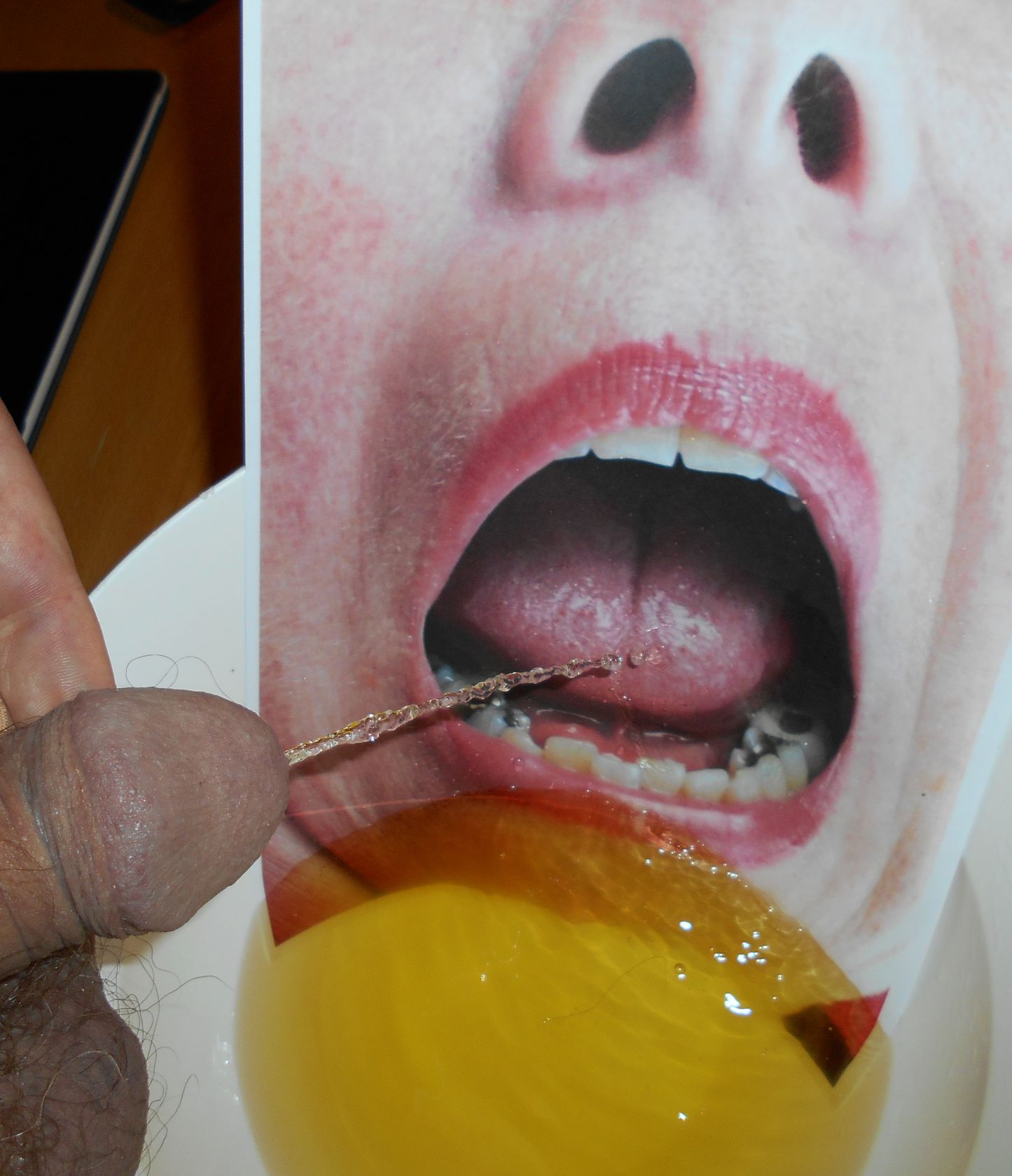 Lickalots wife gets my urine tribute