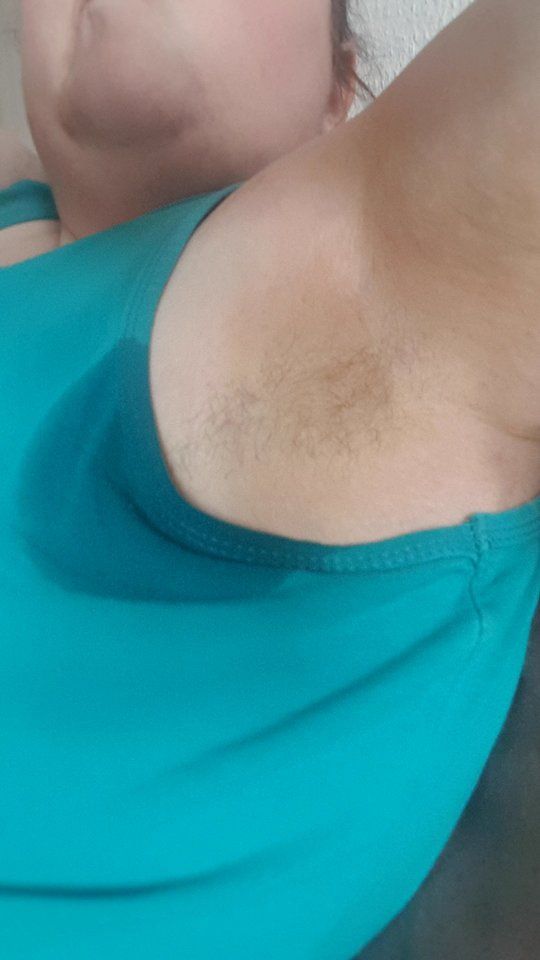 Sweaty hairy armpit