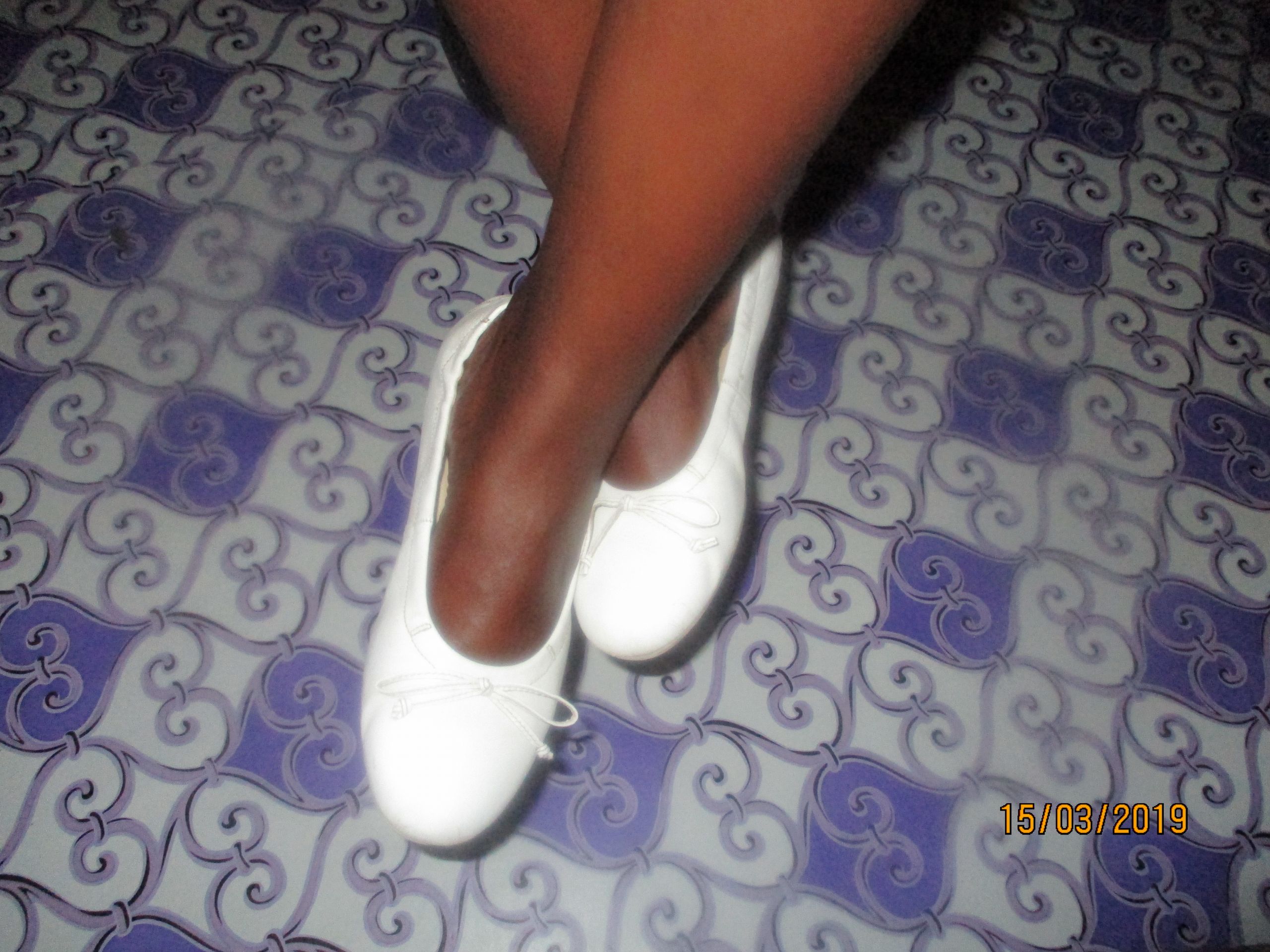 My massage girl C.`s feet in white flats