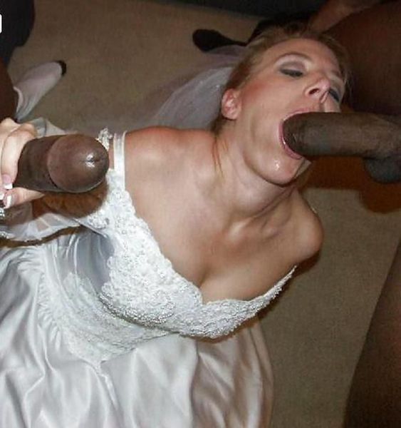 bride sucks big black cock