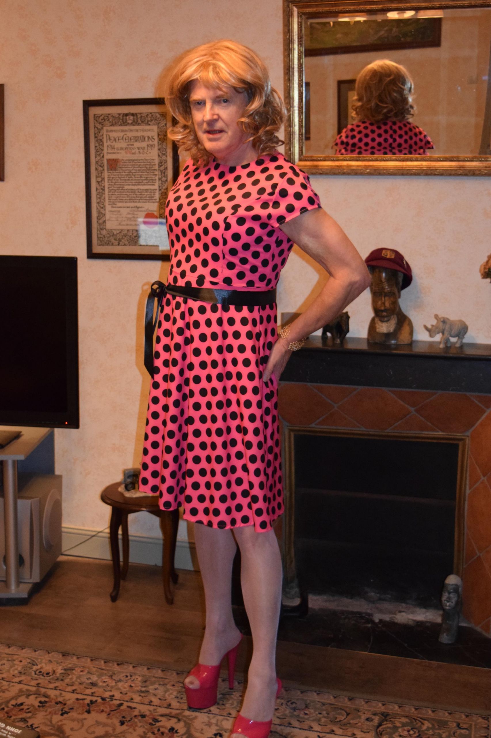 Pink Spotty Dress & Mules (3)