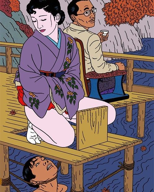 Toshio Saeki japanese art toilet boy