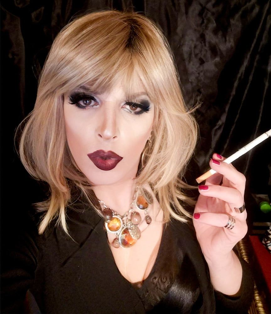 Beautiful Blonde Bimbo Smoke Slut