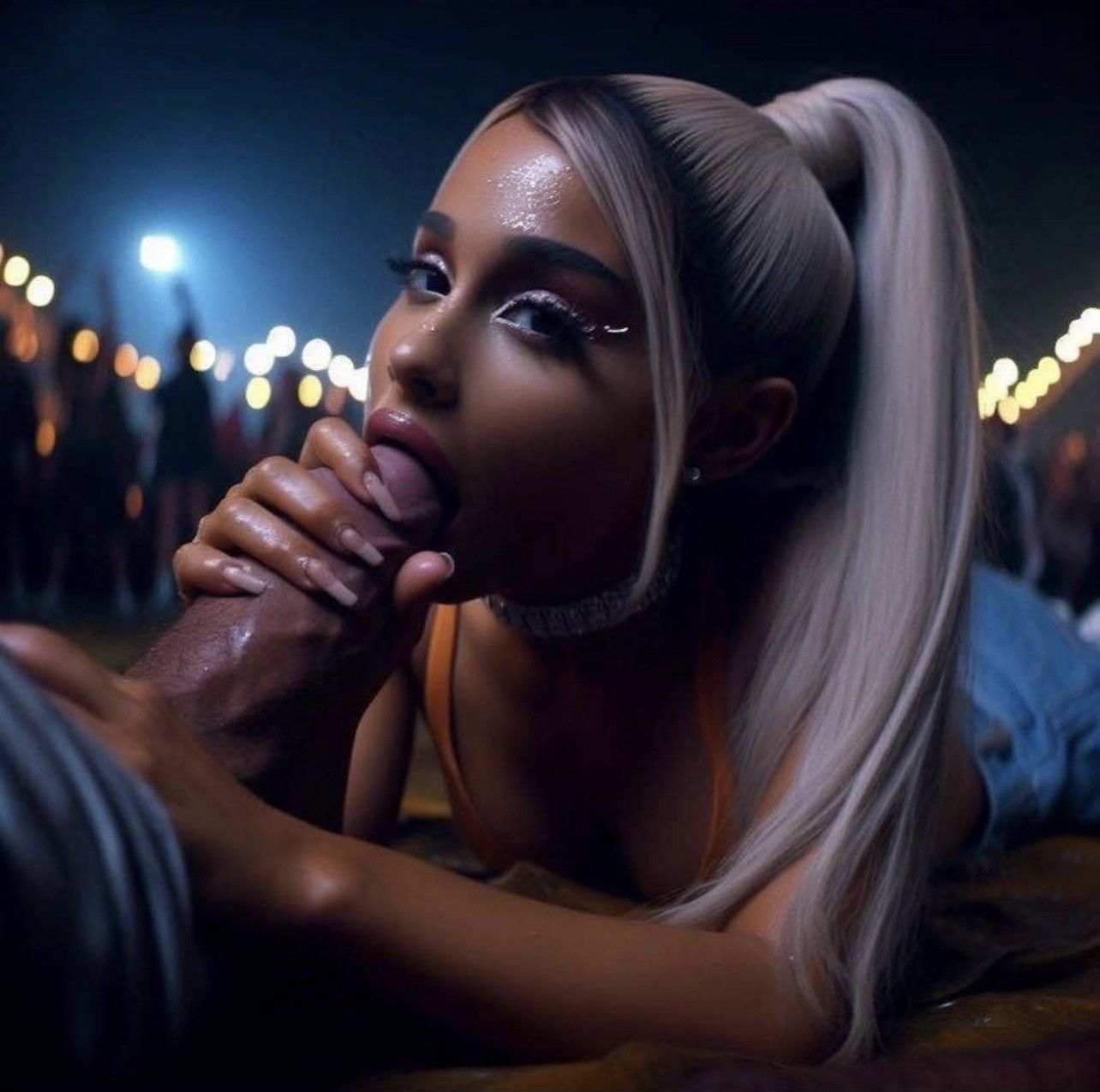 Ariana Grande sucking cock