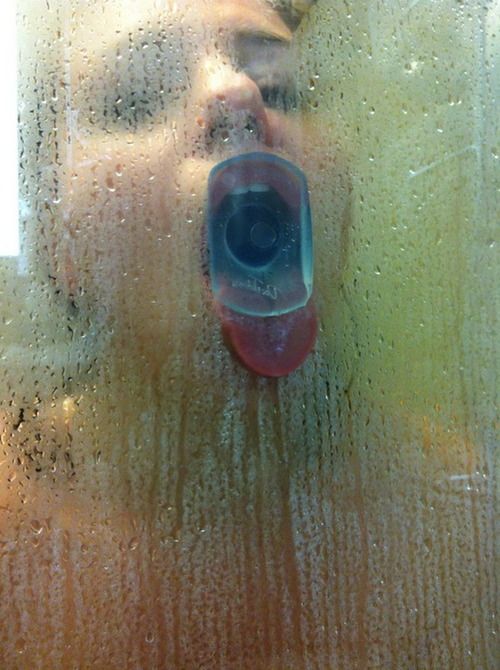 playing in the shower