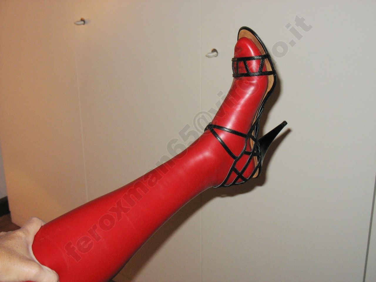 s039img0108 - Fetish sex in red rubber stockings