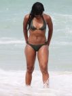 Alexandra Burke swims in the sea in Miami