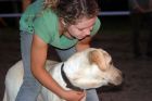 cute girl and her dog