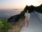 My MILF wife - little evening walk in Croatia - showing cunt, outdoor, public, upskirt 10