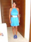 Blue dress and 5 inch platform heels