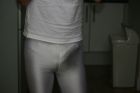 - 050  filthy stinking lycra spandex shorts piss and cumstained bulge