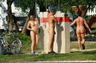 Nudist resort shower