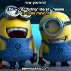 now you kno! - the word "darling" literally means, "favorite minion"