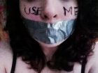 whore mouth taped shut