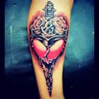 heart with knife and skull