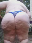 Blue thongs and big ass.