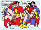 Superman, Supergirl, Shazam and Mary Marvel fucking by Dexter Cockburn