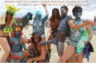 Another group of happy's celebrate at Burning Man.