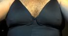 black bra with hard nipples