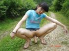 Pierced Asian Dildo Flasher