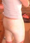 FILTH3 filthy stinking lycra shorts piss and cumstained bulge ass