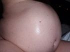 Cum on pregnant belly