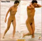 Vanessa Paradis fully nude on a beach paparazzi collage