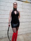 Wetlook red overknee boots 7