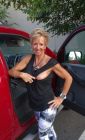 mature flashing tit