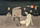 Toshio Saeki japanese weird art girl masturbate funeral