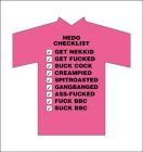 Hedo F Shirt Checklist