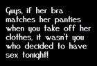 If bra matches panties