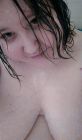 Naked and wet from shower