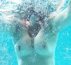 tits in pool