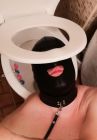 The loyal whore pig sex slave waiting the toilet Mistress and ready the extreme pervert pee punishment!