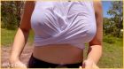 Best of Wifey Does - Wifey heads out for a braless run and gets her perfect tits all wet