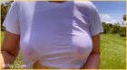 Best of Wifey Does - Wifey heads out for a braless run and gets her perfect tits all wet