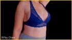 Wife stuns in lacey blue bra